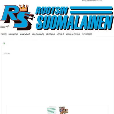 Ruotsin Suomalainen startsida 2026