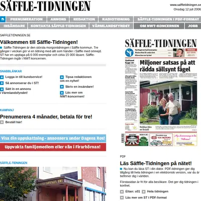 www.saffletidningen.se startsida 2006