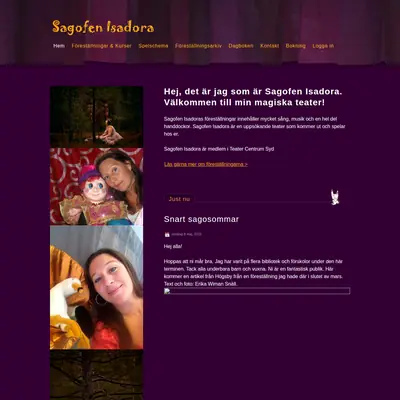 Sagofen Isadora Live startsida 2022