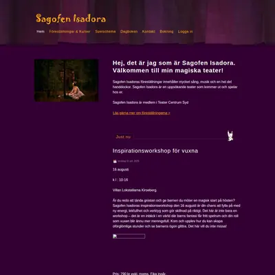 Sagofen Isadora Live startsida 2026