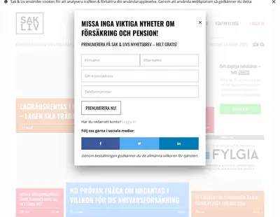 Sak & Liv startsida 2018