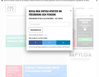 Sak & Liv startsida 2019