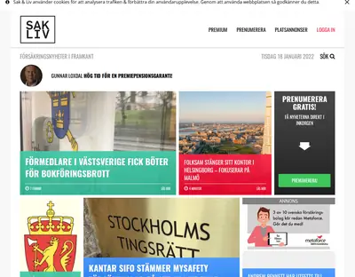 Sak & Liv startsida 2022