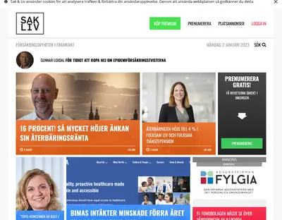 Sak & Liv startsida 2023