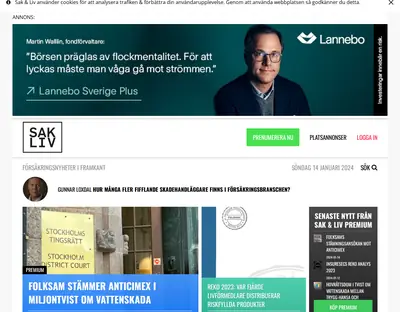 Sak & Liv startsida 2024