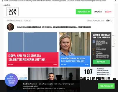 Sak & Liv startsida 2026