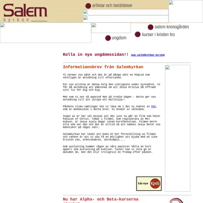 Salemkyrkan media Vargön startsida 2004