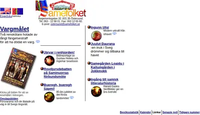 samefolket.se startsida 1998