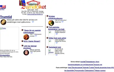 samefolket.se startsida 1999