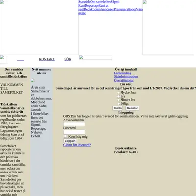 samefolket.se startsida 2007