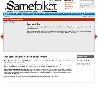 samefolket.se startsida 2010