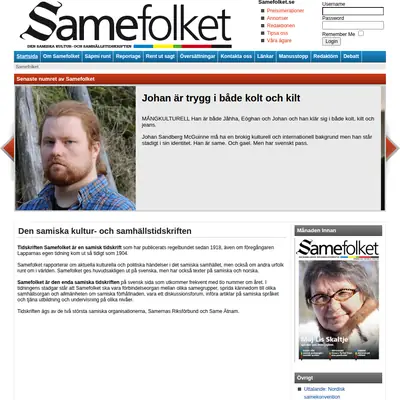 samefolket.se startsida 2014