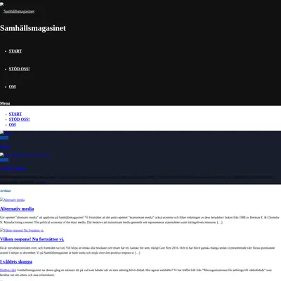 samhallsmagasinet.se startsida 2016