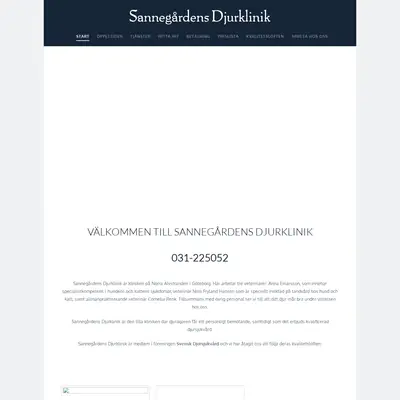 www.sannegardensdjurklinik.se startsida 2018