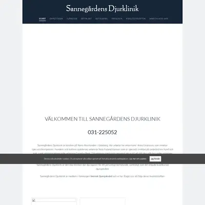www.sannegardensdjurklinik.se startsida 2019