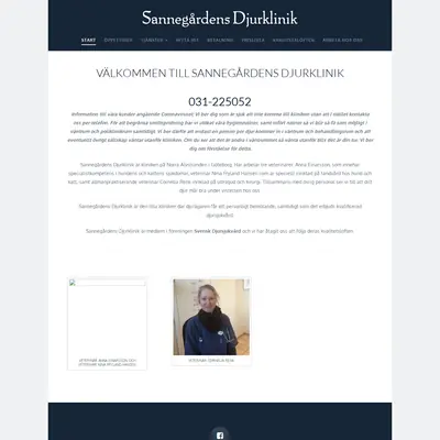 www.sannegardensdjurklinik.se startsida 2020
