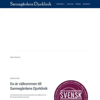 www.sannegardensdjurklinik.se startsida 2022