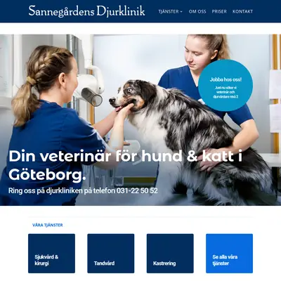 www.sannegardensdjurklinik.se startsida 2025