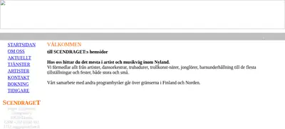 Scendraget startsida 2007