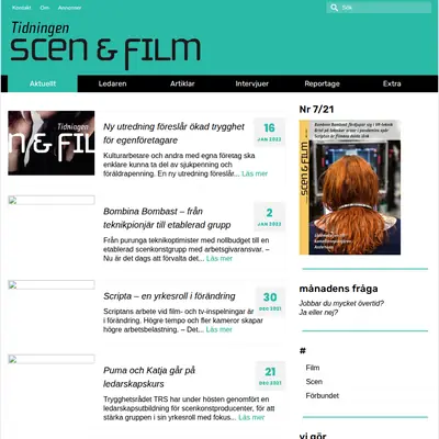 AKT - Scen & Films tidning startsida 2022