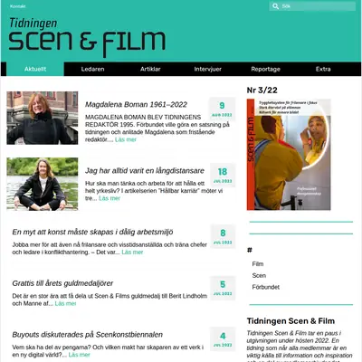 AKT - Scen & Films tidning startsida 2023