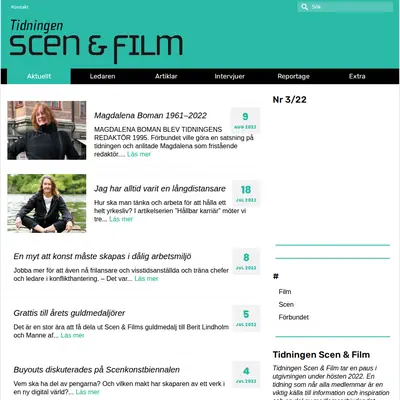 AKT - Scen & Films tidning startsida 2025
