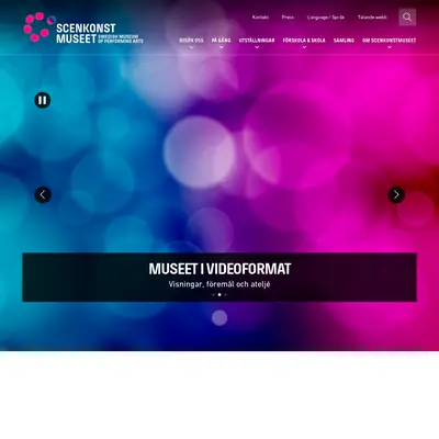 www.scenkonstmuseet.se startsida 2021