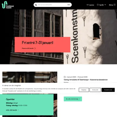 www.scenkonstmuseet.se startsida 2026