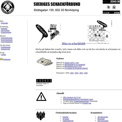 www.schack.se startsida 2004