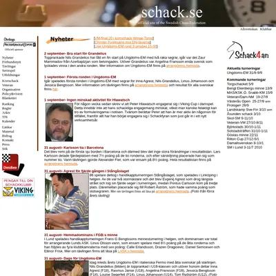www.schack.se startsida 2009