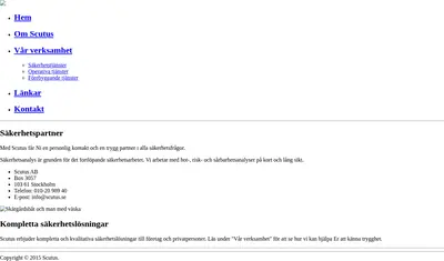 Scutus Nyhetsbrev startsida 2015