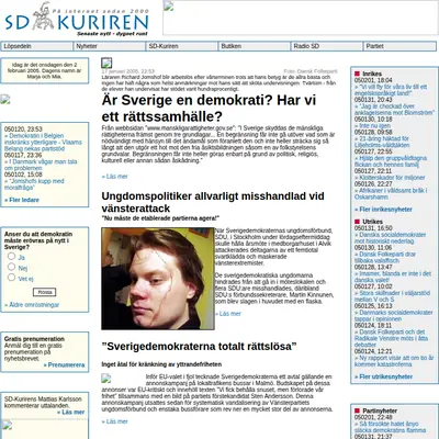 www.sdkuriren.se startsida 2005