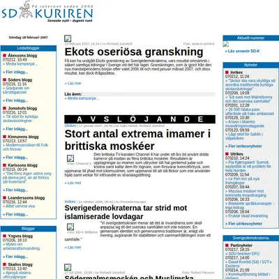 www.sdkuriren.se startsida 2007