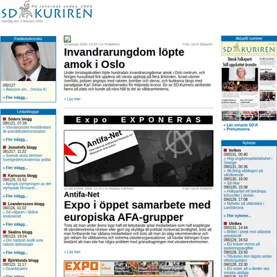 www.sdkuriren.se startsida 2009