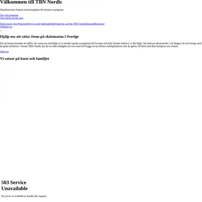 TBN Nordic startsida 2022