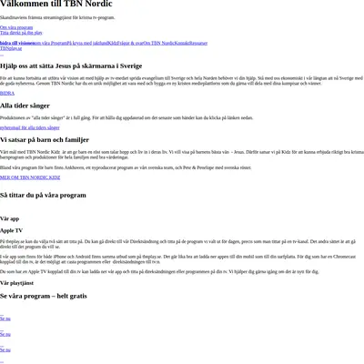 TBN Nordic startsida 2023