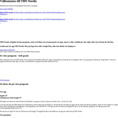 TBN Nordic startsida 2024