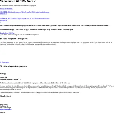 TBN Nordic startsida 2025