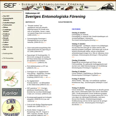Entomologisk Tidskrift startsida 2007