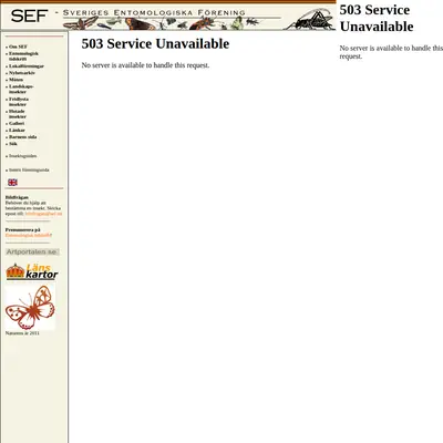 Entomologisk Tidskrift startsida 2012