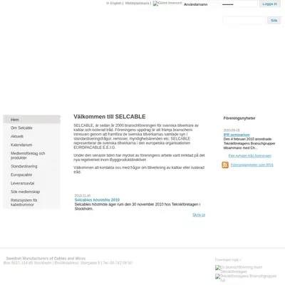 www.selcable.se startsida 2010