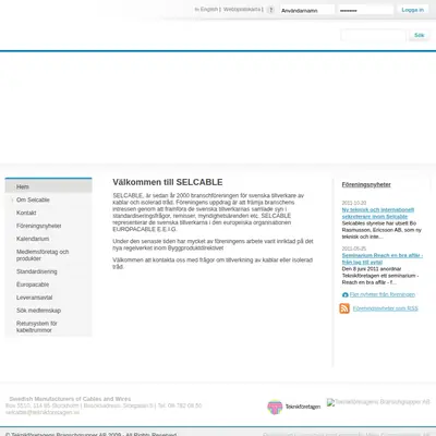www.selcable.se startsida 2012