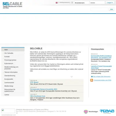www.selcable.se startsida 2013