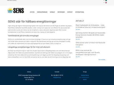 SENS startsida 2017