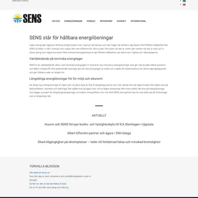 SENS startsida 2018