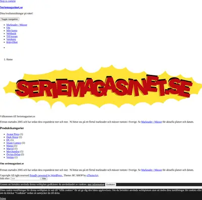 Seriemagasinet startsida 2019