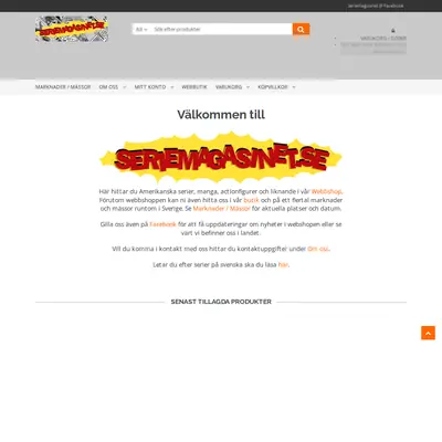 Seriemagasinet startsida 2022