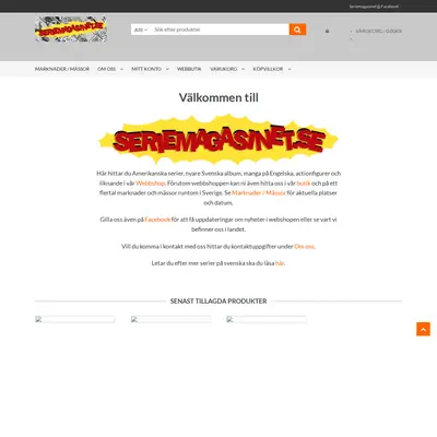 Seriemagasinet startsida 2023