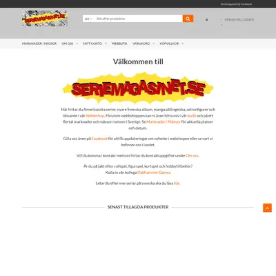 Seriemagasinet startsida 2024