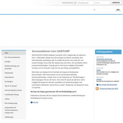 www.servicesektionen.se startsida 2011